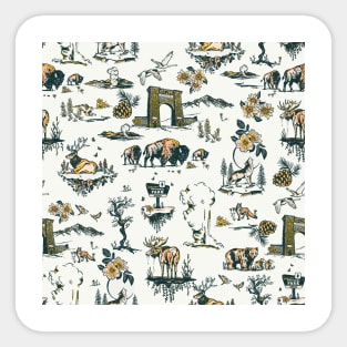 Yellowstone National Park Travel Pattern Design Sticker